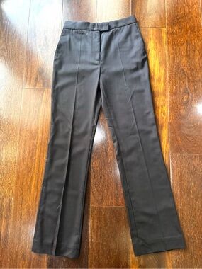 COS Charcoal Brown Wool Straight Leg Trousers US 6 High Rise Minimalist Workwear